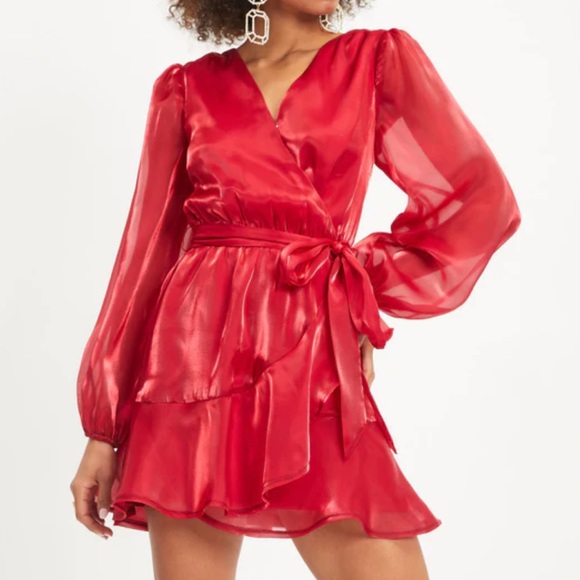 Vici Dresses Vici Be The Love High Sheen Ruffle Dress Poshmark